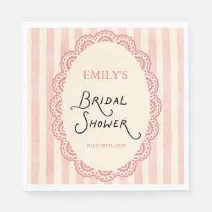Vintage Lace Pink Bridal Shower Napkins