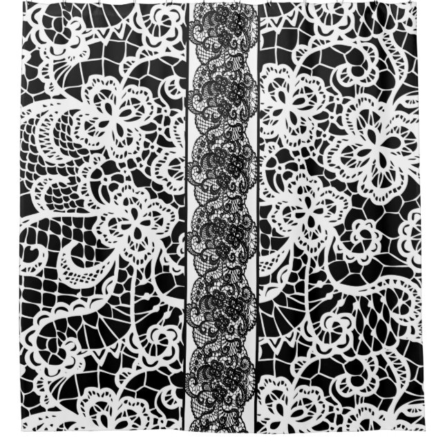 Vintage Lace Shower Curtain (Front)