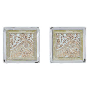 Vintage Lace Silver Cufflinks