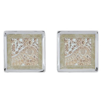 Vintage Lace Silver Cufflinks by LeFlange at Zazzle
