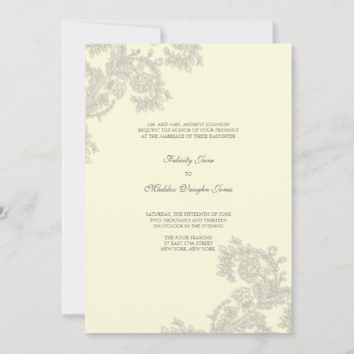 Vintage Lace | Silver | Wedding Invitation