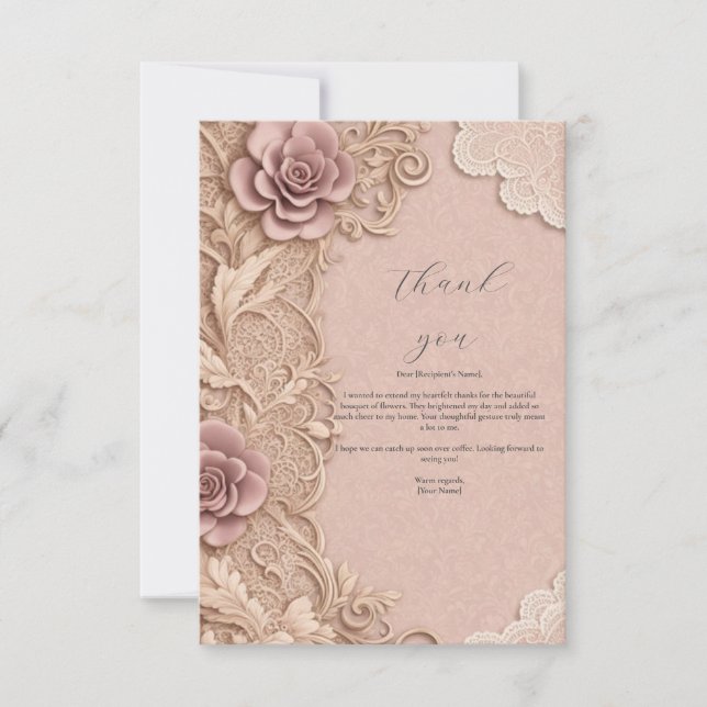 Vintage Lace : Thank u card (Front)