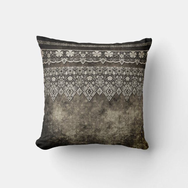 Vintage lace throw pillow (Front)