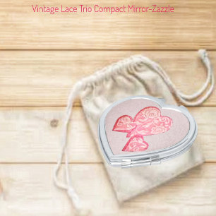 Vintage Lace Trio Compact Mirror
