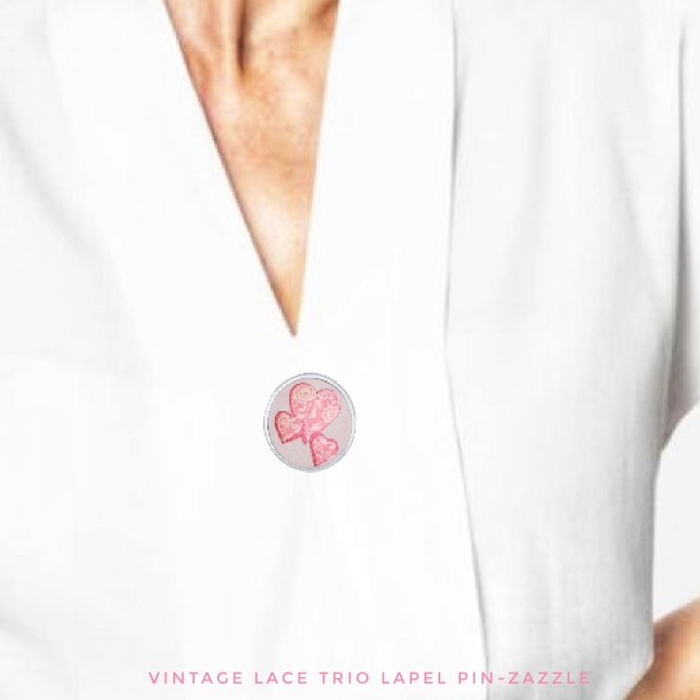 Vintage Lace Trio  Silver Finish Lapel Pin (Creator Uploaded)