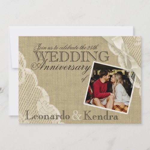 Vintage Lace Wedding Anniversary Invites