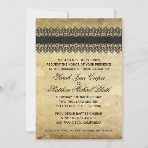 Vintage Lace Wedding Personalized Invites