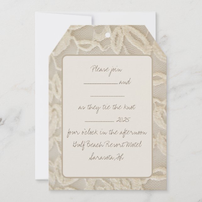 Vintage Lace Wedding Invitation (Front)