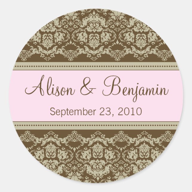 Vintage Lace Wedding Invitation Seal :: blush pink (Front)