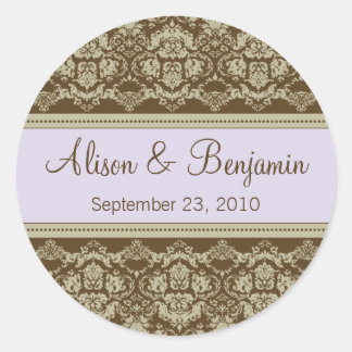 Vintage Lace Wedding Invitation Seal :: lilac
