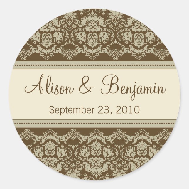Vintage Lace Wedding Invitation Seal :: sepia (Front)