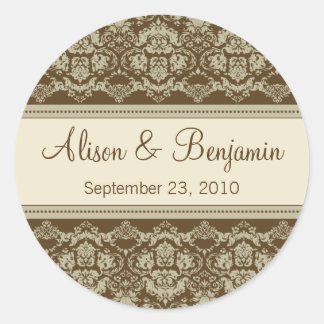Vintage Lace Wedding Invitation Seal :: sepia