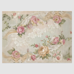 Vintage Laces and Roses Decoupage Tissue Paper