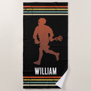 Vintage  Lacrosse Personalized  Beach Towel