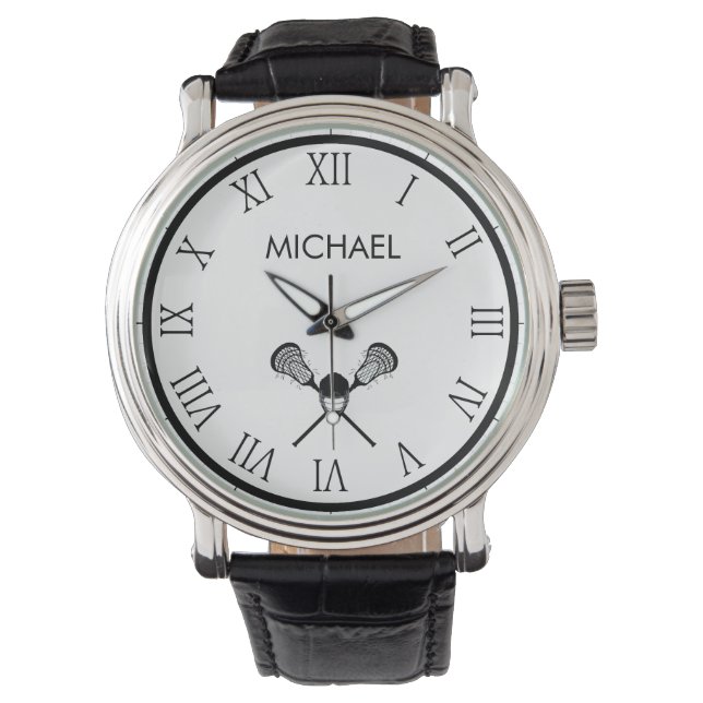 Vintage Lacrosse Personalized Name Watch (Front)