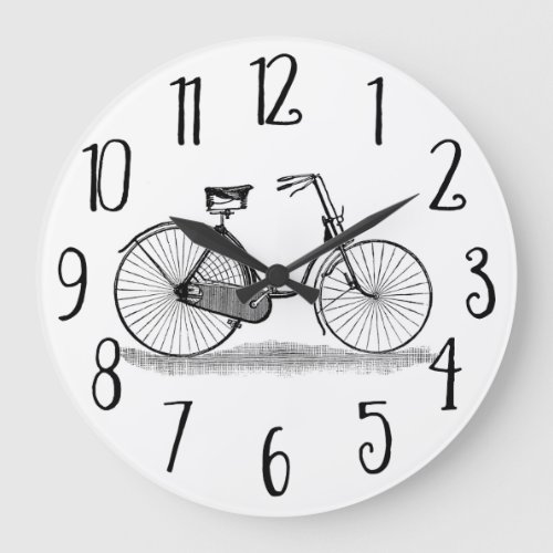 Vintage Ladies Bicycle Large Clock