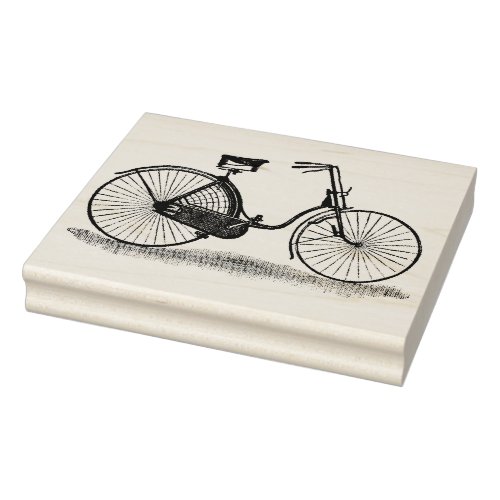 Vintage Ladies Bicycle Rubber Stamp