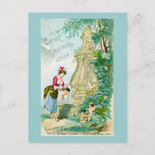 Vintage Ladies Calendar 1888 Cover Postcard