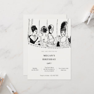 Vintage ladies elegant birthday invitation