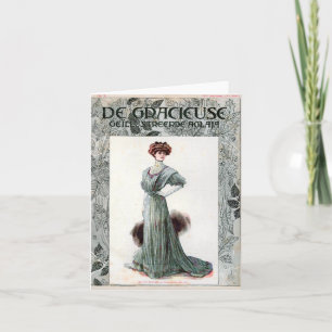 Vintage Ladies Fashion Illustration 1907 Card