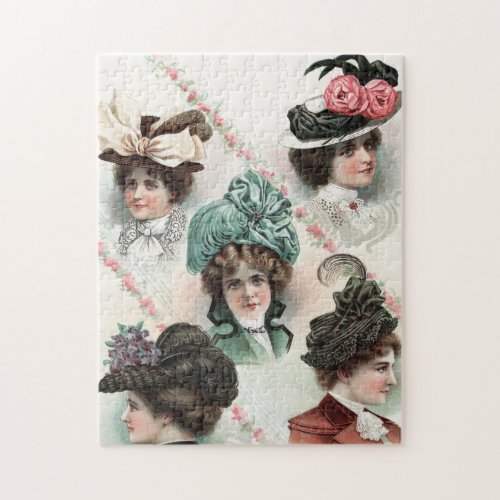Vintage Ladies Fashion Victorian Hats Puzzle