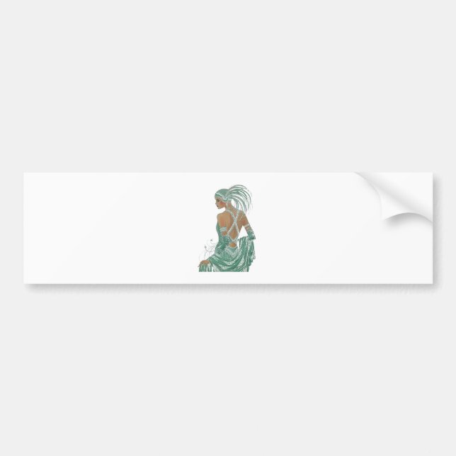 Vintage Ladies Going Green Art Print Bumper Sticker (Front)