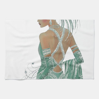 Vintage Ladies Going Green Art Print Kitchen Towel