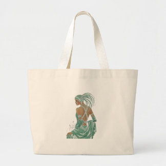 Vintage Ladies Going Green Art Print Large Tote Bag