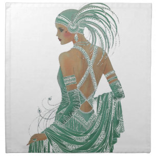 Vintage Ladies Going Green Art Print Napkin