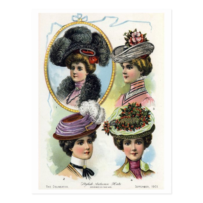 Vintage Ladies in Hats II Postcard