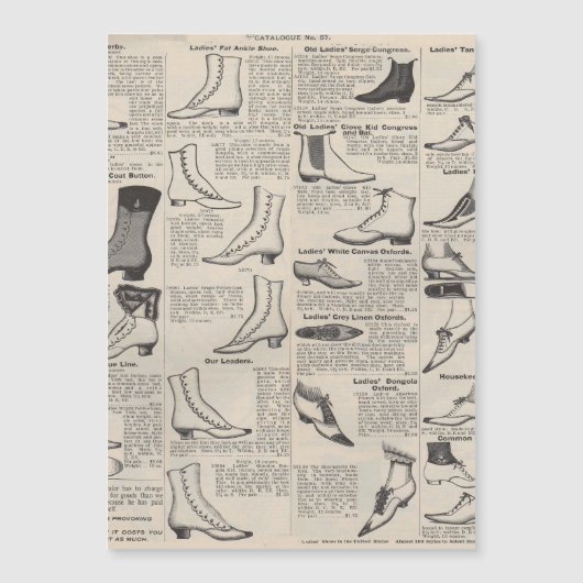 Vintage Ladies' Shoes Catalog - 1900s Fashion (Front)