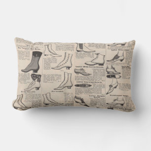 Vintage Ladies' Shoes Catalog - 1900s Fashion Lumbar Pillow