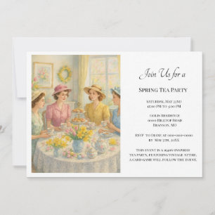 Vintage Ladies Spring Tea Party  Invitation