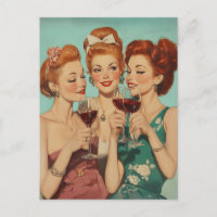 Vintage Ladies Toasting with Wine