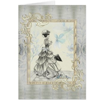 Vintage Lady And Blue Flowers by LeFlange at Zazzle