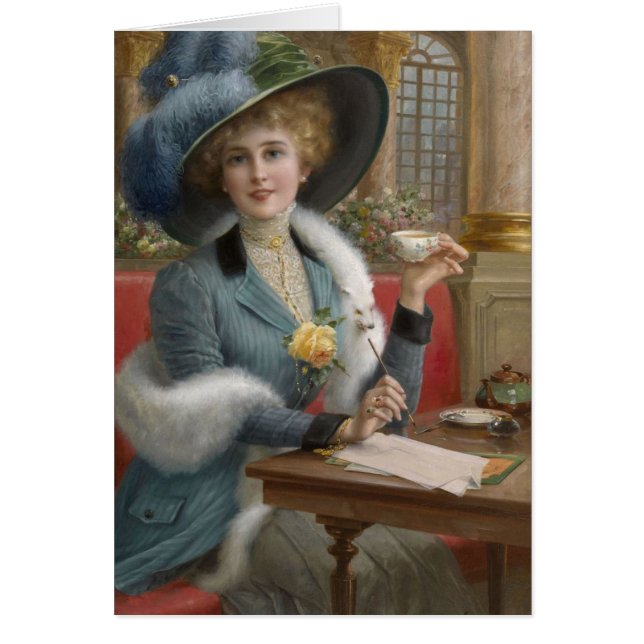 Vintage Lady at a Writing Desk, Cards (Front)