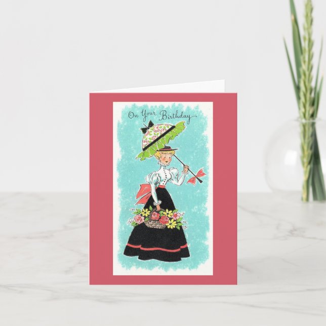 Vintage Lady Birthday Card (Front)
