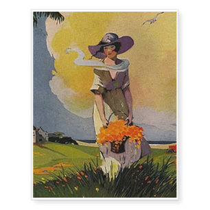 Vintage Lady by the Sea Temporary Tattoos