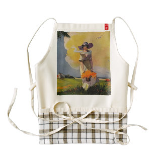 Vintage Lady by the Sea Zazzle HEART Apron