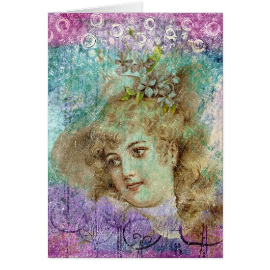 Vintage Lady Digital Art Cards (Front)
