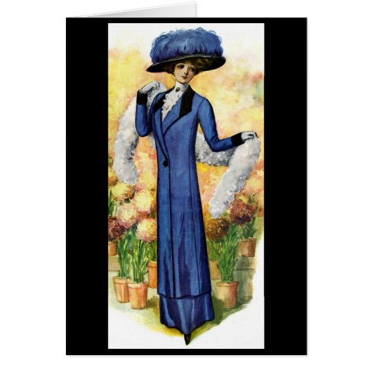 Vintage Lady going for a Stroll Cards (Front)