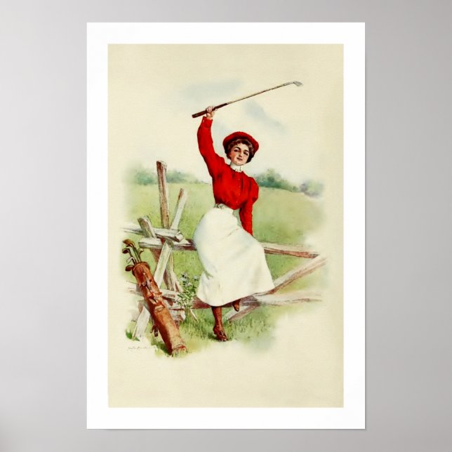 Vintage Lady Golfer Poster (Front)
