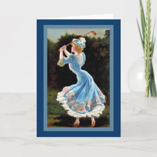 Vintage Lady Golfing Card (Front)