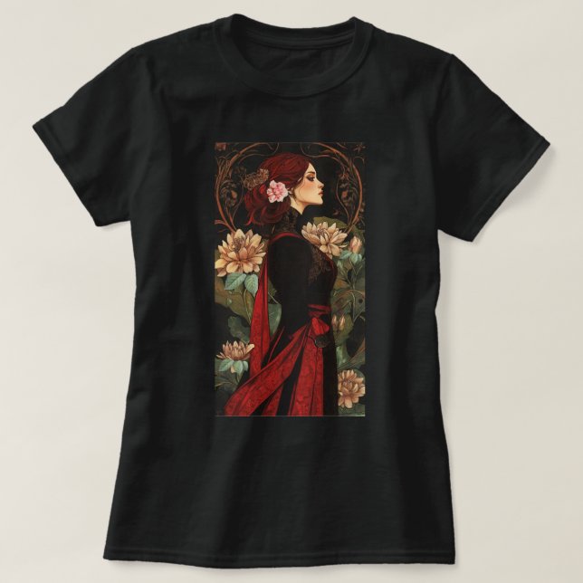 Vintage Lady Graphic T-Shirt – Retro Aesthetic (Design Front)