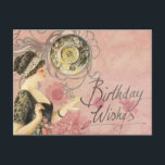Vintage Lady Happy Birthday Postcard<br><div class="desc">Best Wishes Postcard customizable to your specifics.</div>