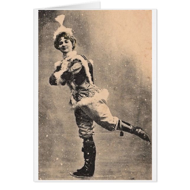 Vintage Lady Ice Skater, Cards (Front)