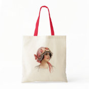 Vintage Lady in Silk Flowered Bonnet bag