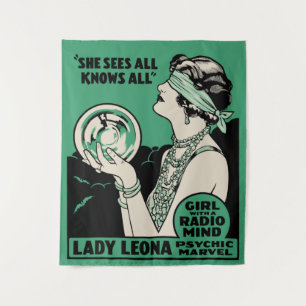 Vintage Lady Leona Psychic Marvel Tapestry