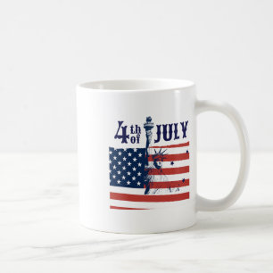 Vintage Lady Liberty American Flag 4th Of July Coffee Mug