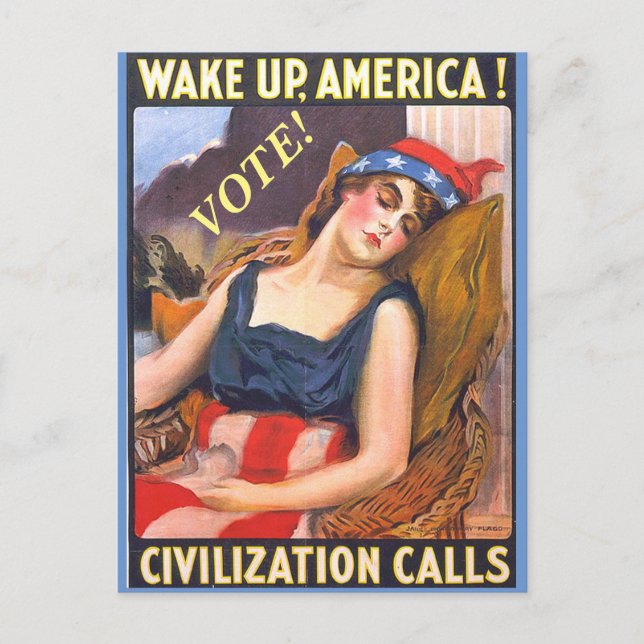 Vintage Lady Liberty Image on Political Postcards (Front)